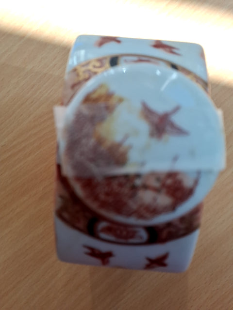 Håndmalet japansk tedåse fra 1890-1920